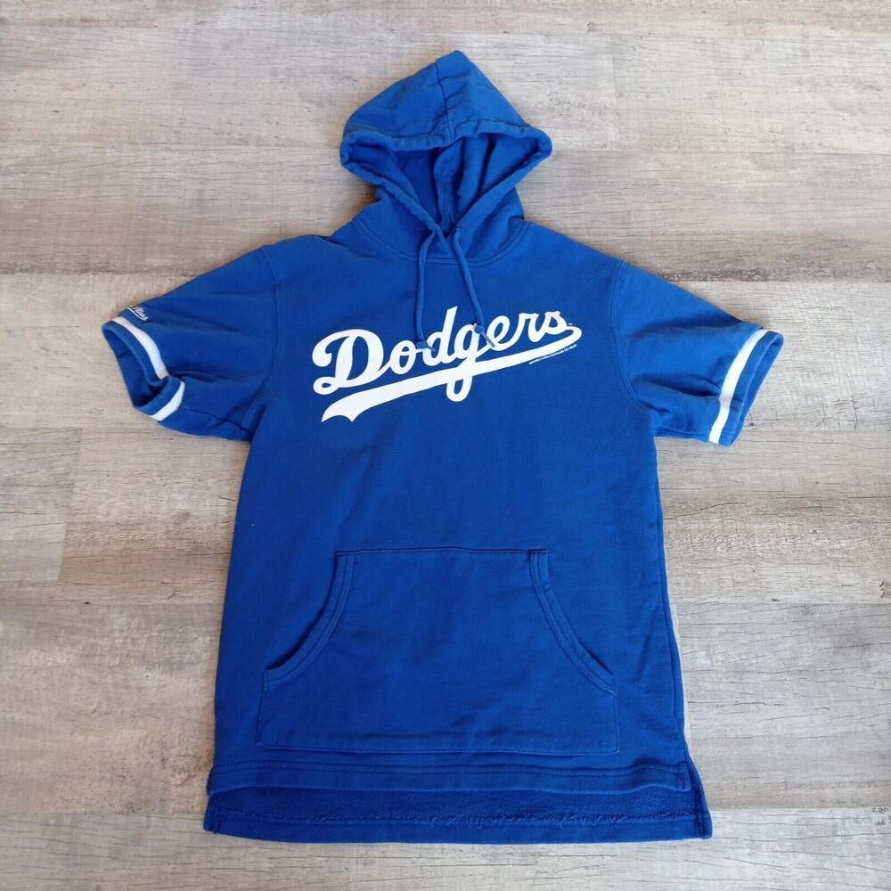 Los Angeles Dodgers Mitchell Ness baseball team short sleeve hoodie Size S